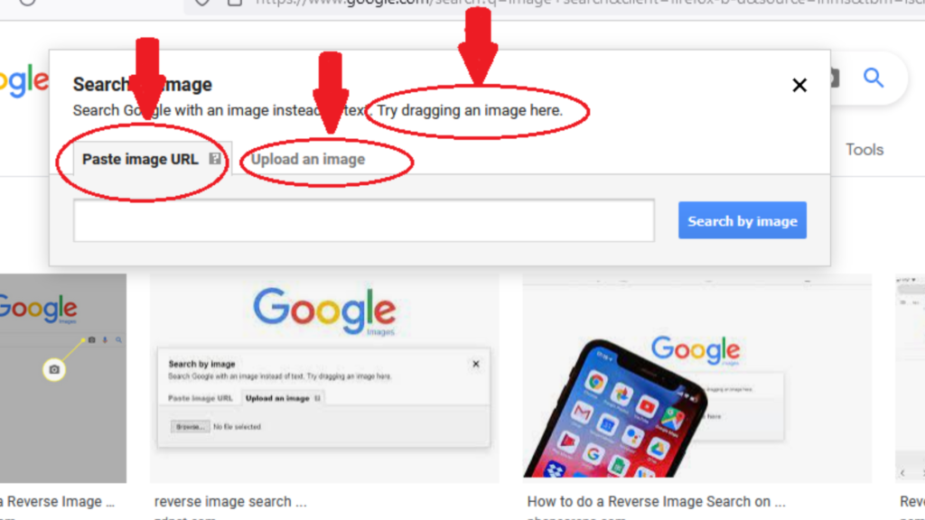 Google image search on Firefox
