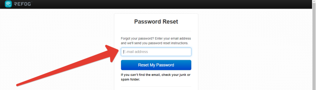 Refog Reset Password